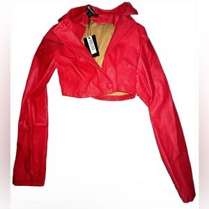 Rebellious Cropped Faux Leather Jacket